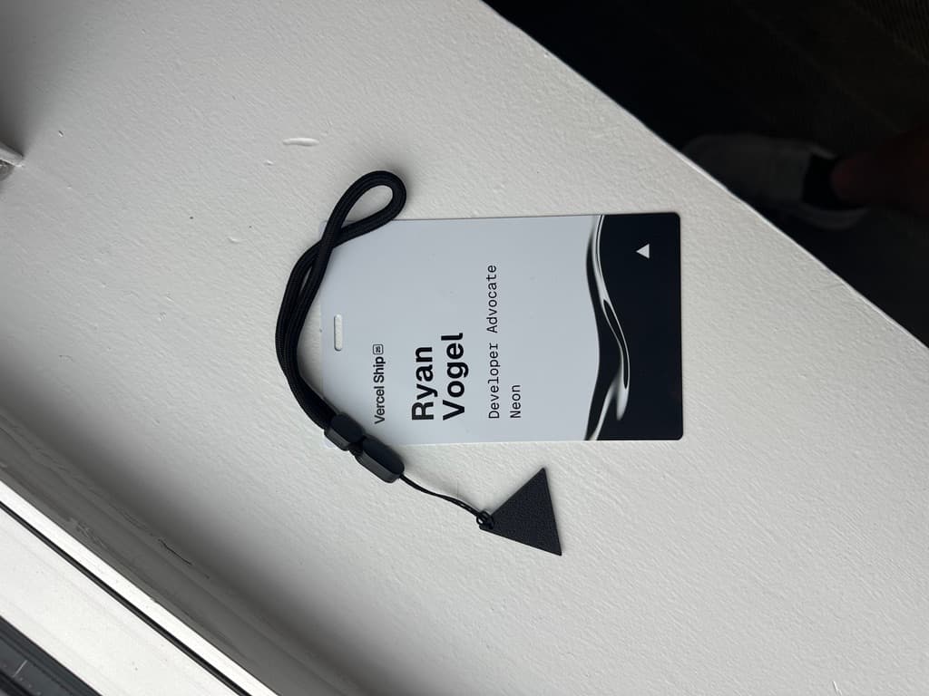 A Vercel event badge